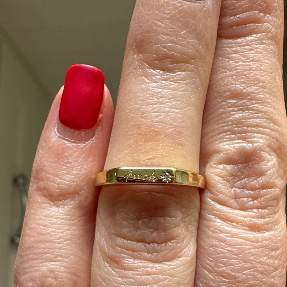 Gold Engraved Women's Ring